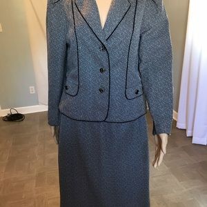 Vintage 1950 Skirt & Jacket 2 pc Tweed Suit L